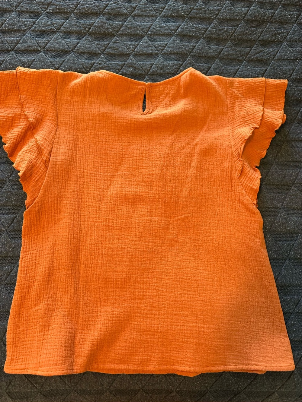 BiBi Rustic Orange Ruffle Sleeve Blouse - Picture 8 of 9